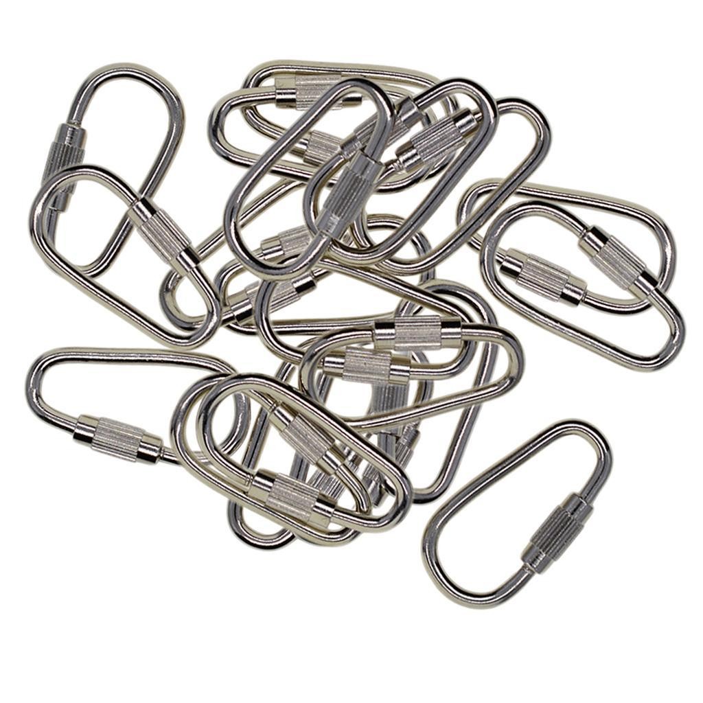 10pcs Steel Screw Lock Carabiner Hook Keychain Camping