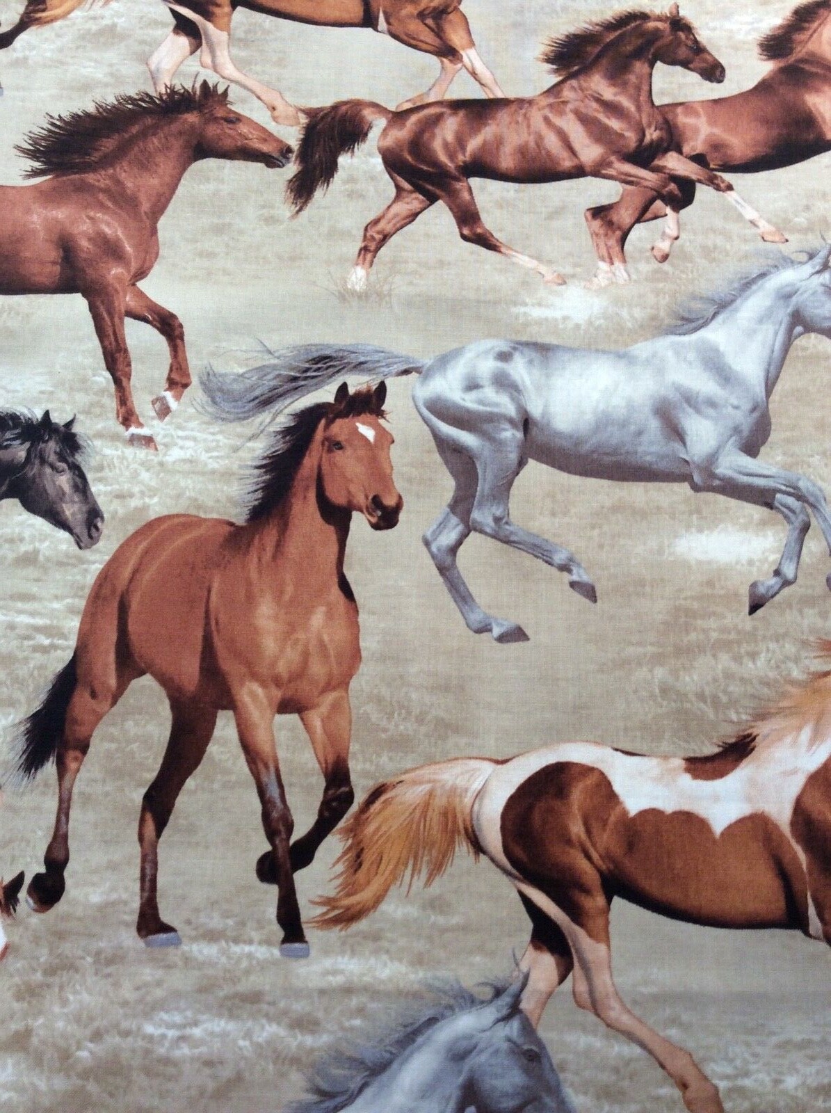 NEW 1 Handmade Cotton HORSES Fabric PILLOWCASE W/ Hidden Seams