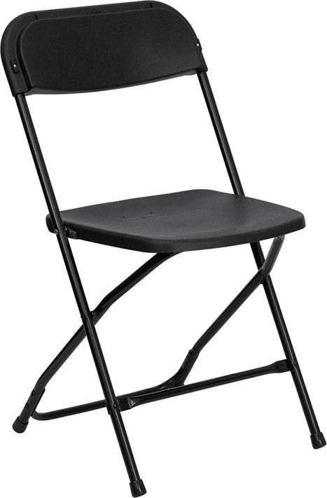 (50 PACK) 650 Lbs Capacity Commercial Quality Black Plastic Folding Chairs