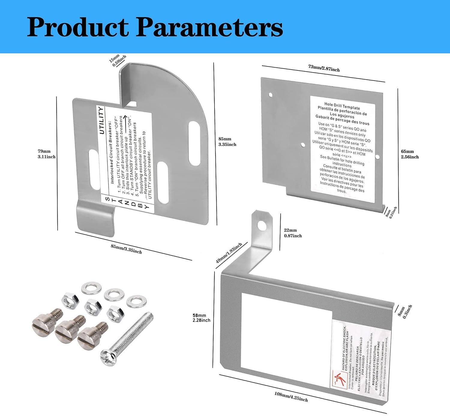 Homeline Generator Interlock Kit for 150A-225A Load Centers Generator Interlock