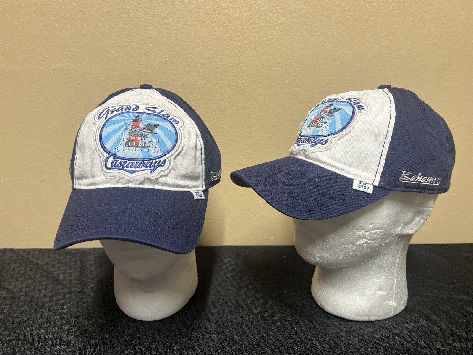Qty (2) VTG Jupiter Billfish Tournament  2008 Grand Slam Castaways Fishing Hat