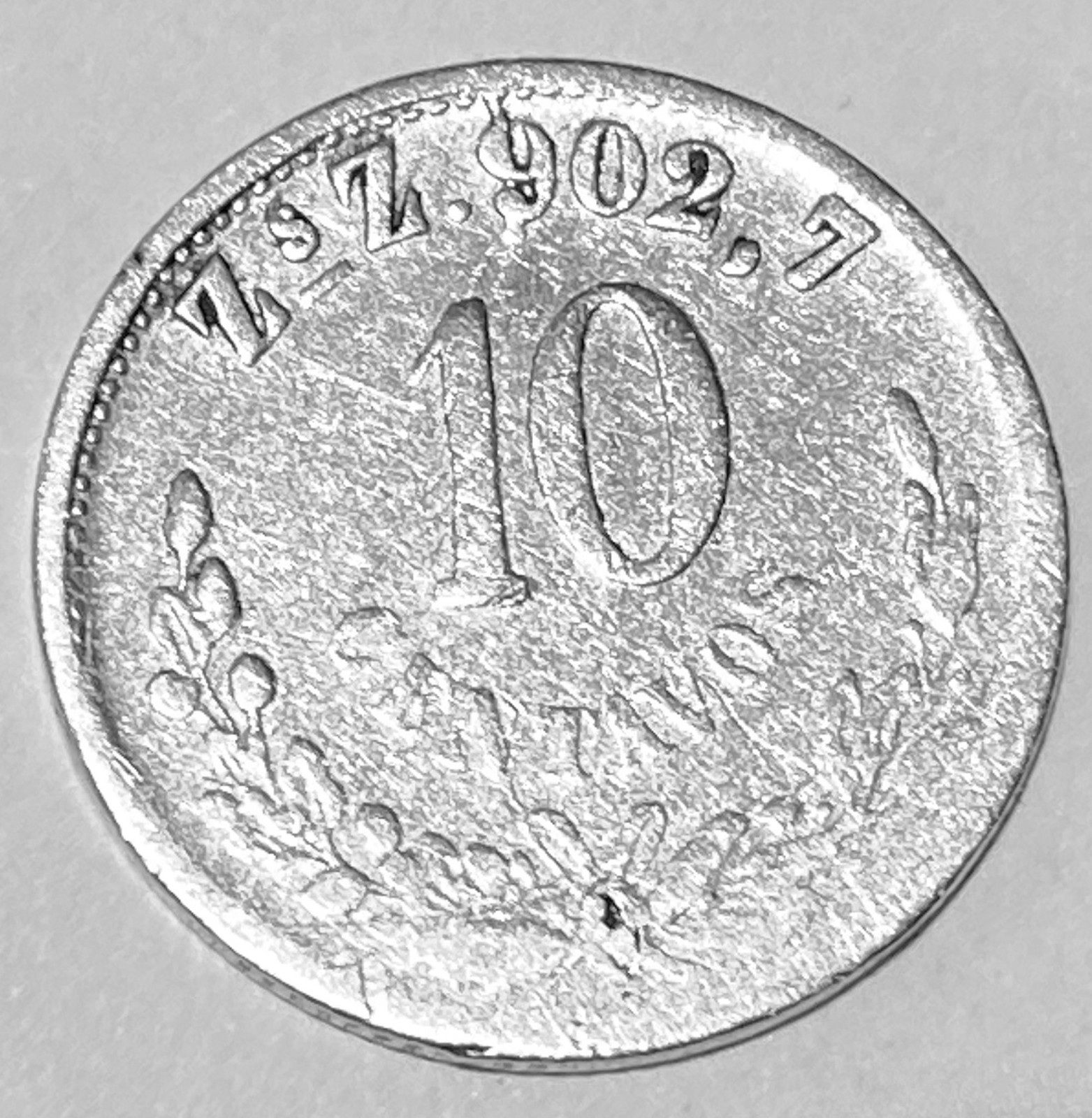 MEXICO KM404 10 Centavos 1900 ZsZ Silver
