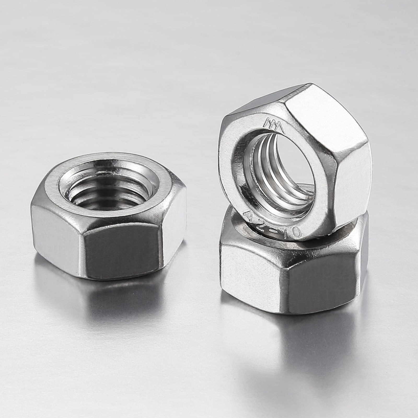 200 PCS #832 Hex Nuts 304 Stainless Steel Heavy Duty Hexagon Fasteners
