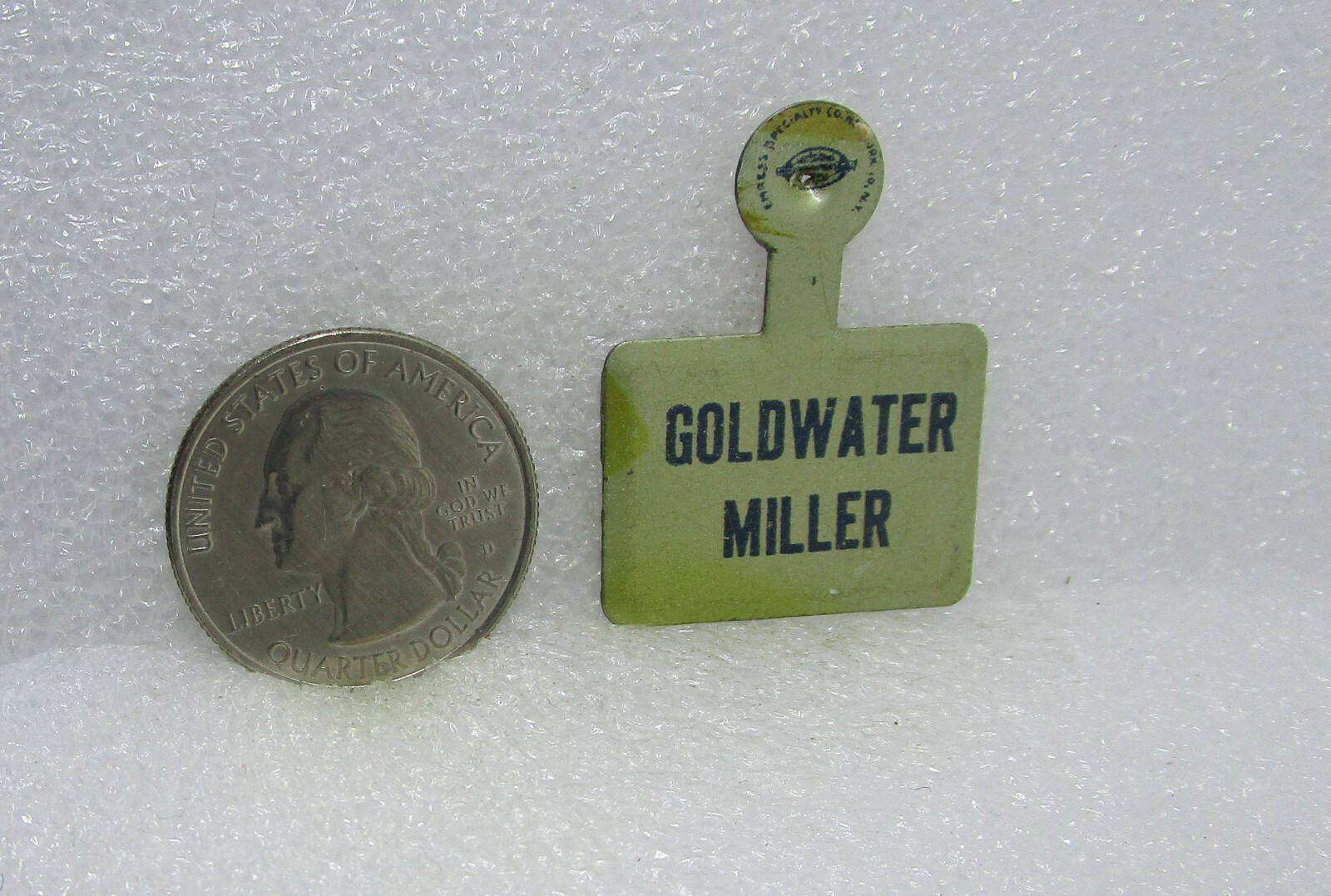 Goldwater Miller Political Tab Button Pin