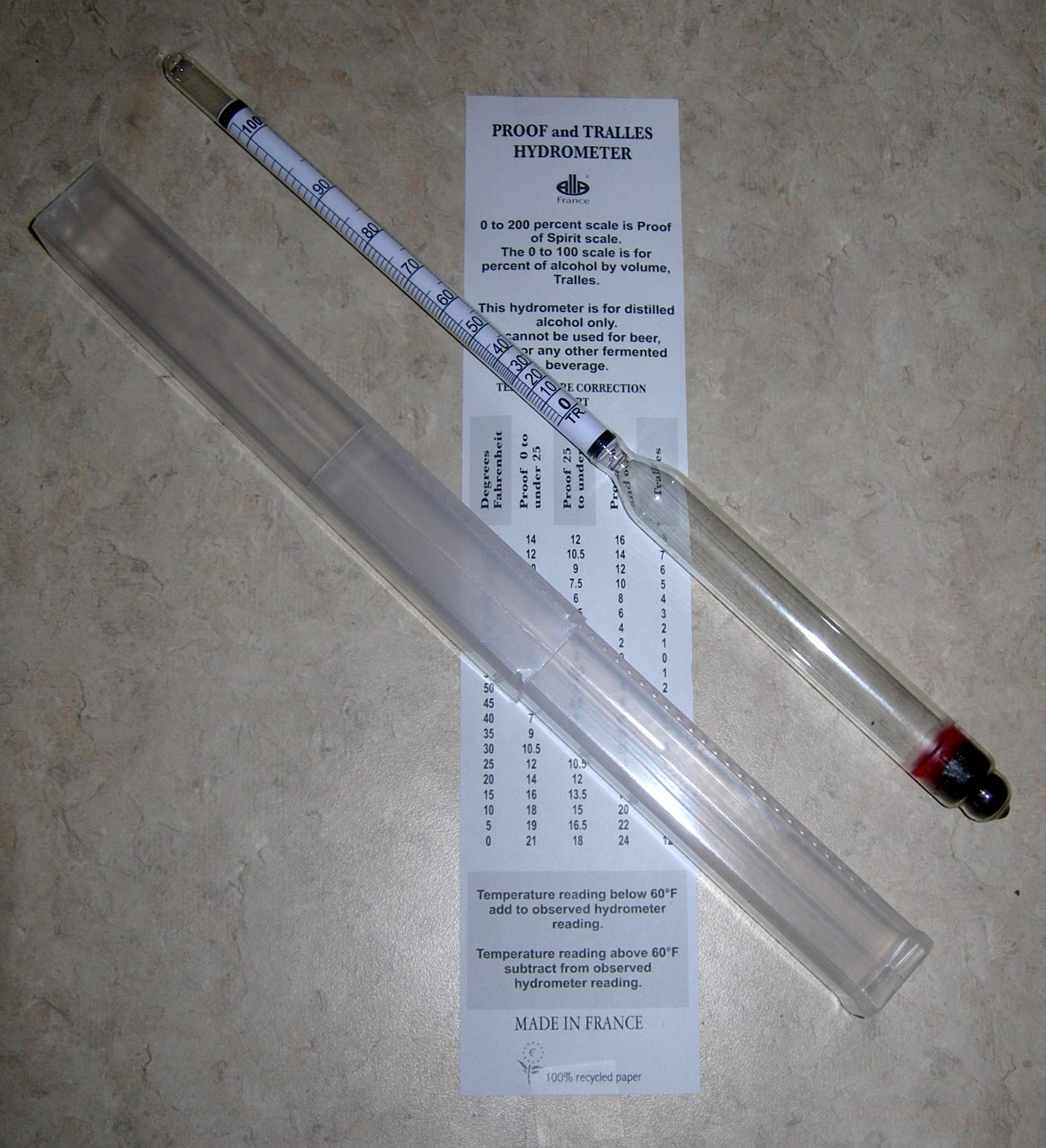 PROOF TRALLE +++ TRIPLE SCALE *2* HYDROMETERS YOU NEED BOTH! MASH THEN % ALCOHOL