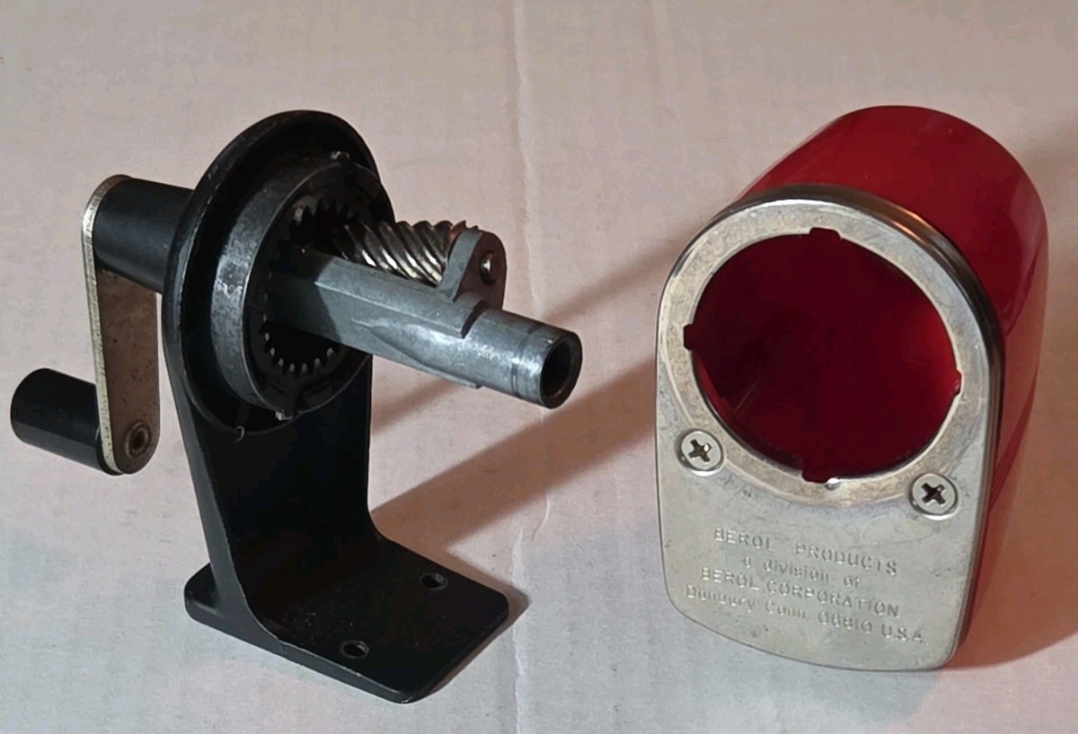 Vintage Red APSCO Berol Wall/Table Mount Manual Pencil Sharpener