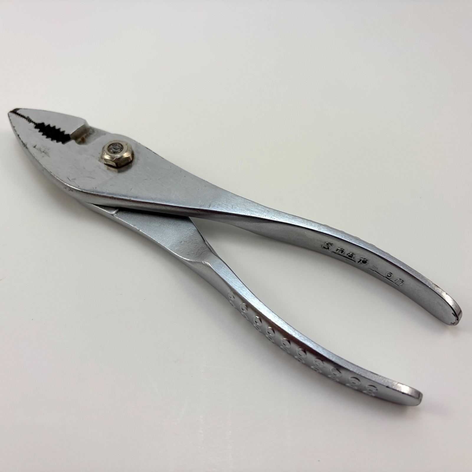 Snap on #47 Vacuum Grip 7-1/2" Long Chrome Slip Joint Pliers Cutters Vintage