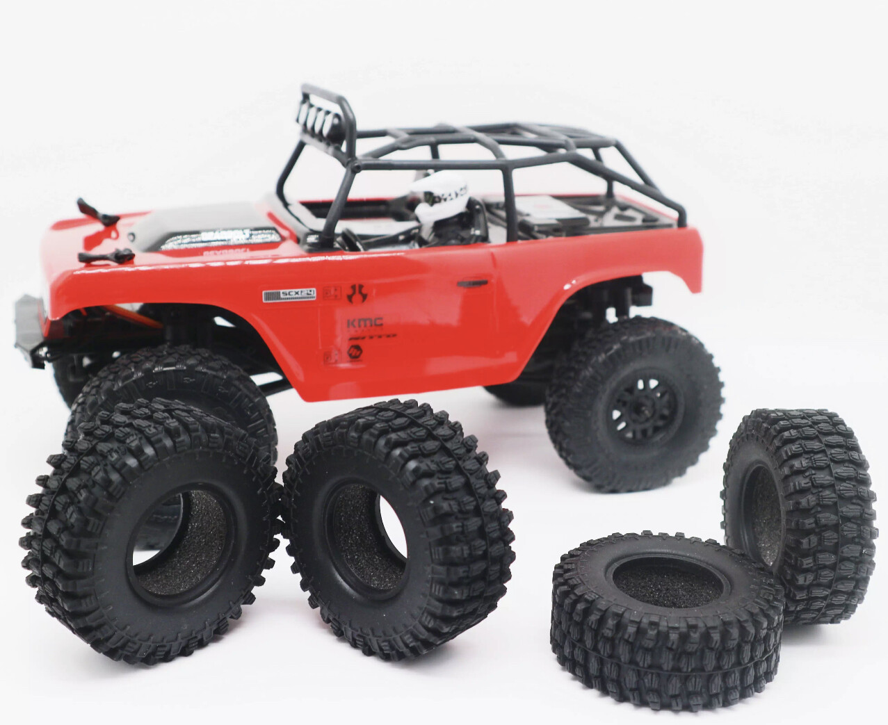 4PCS 1.0 Ultra Soft Rubber Crawler Tires for 1/24 RC Axial SCX24 AXI00001T