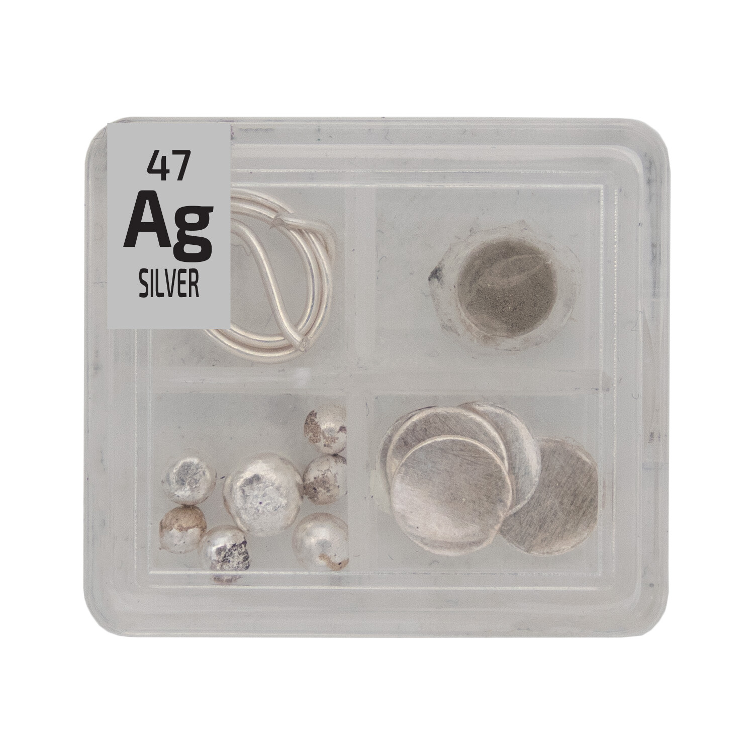 Silver Metal Wire Powder Pellets Foil Quad Element Tile Pure - Periodic Table