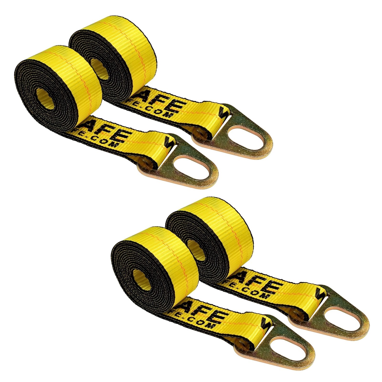 USA 4 Pack 2" x 10' Chevron Wheel Lift Lasso Strap w/ Keyhole For Auto Tie Down