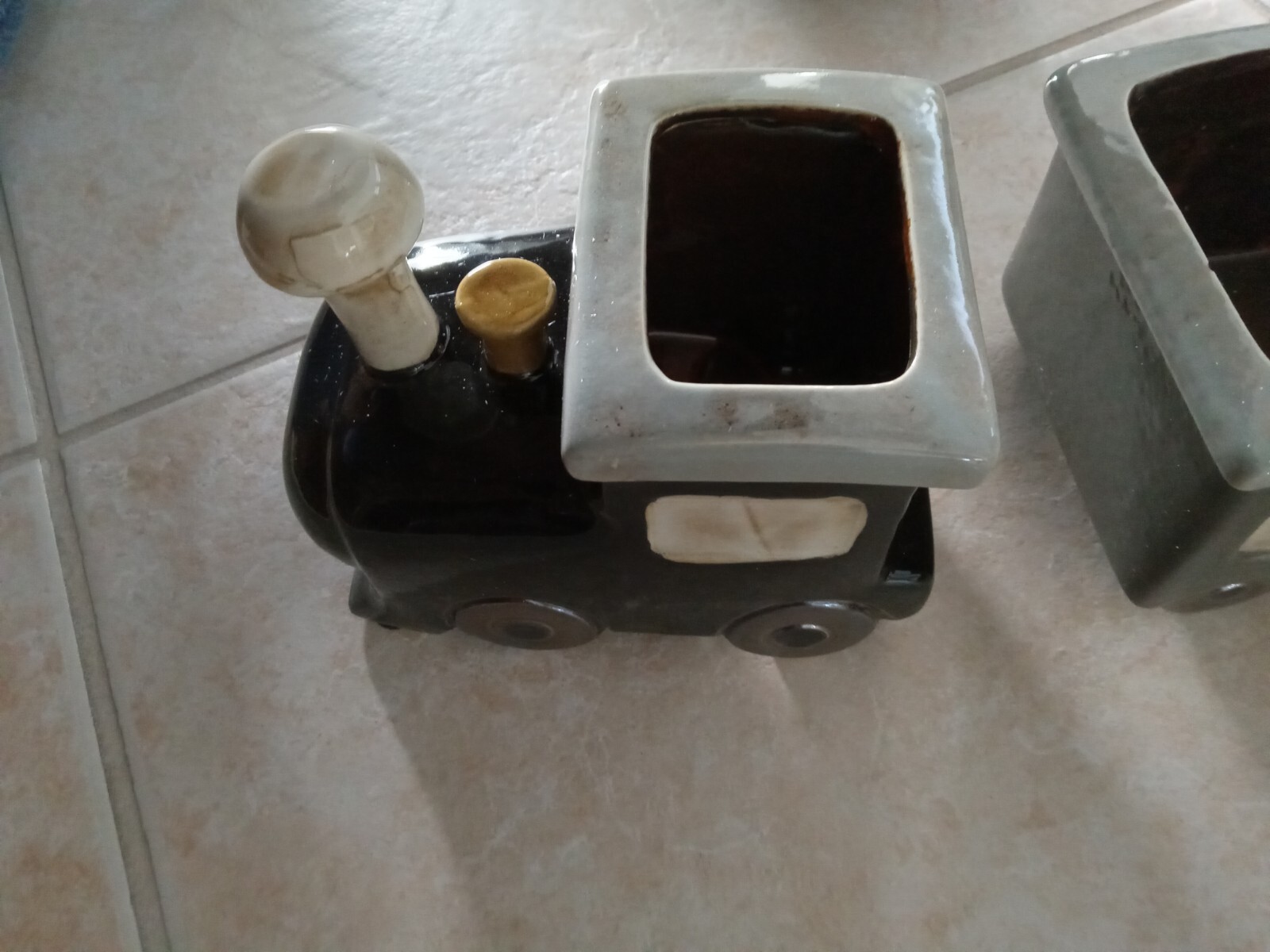 Set Of Tree Ceramic Train Planters