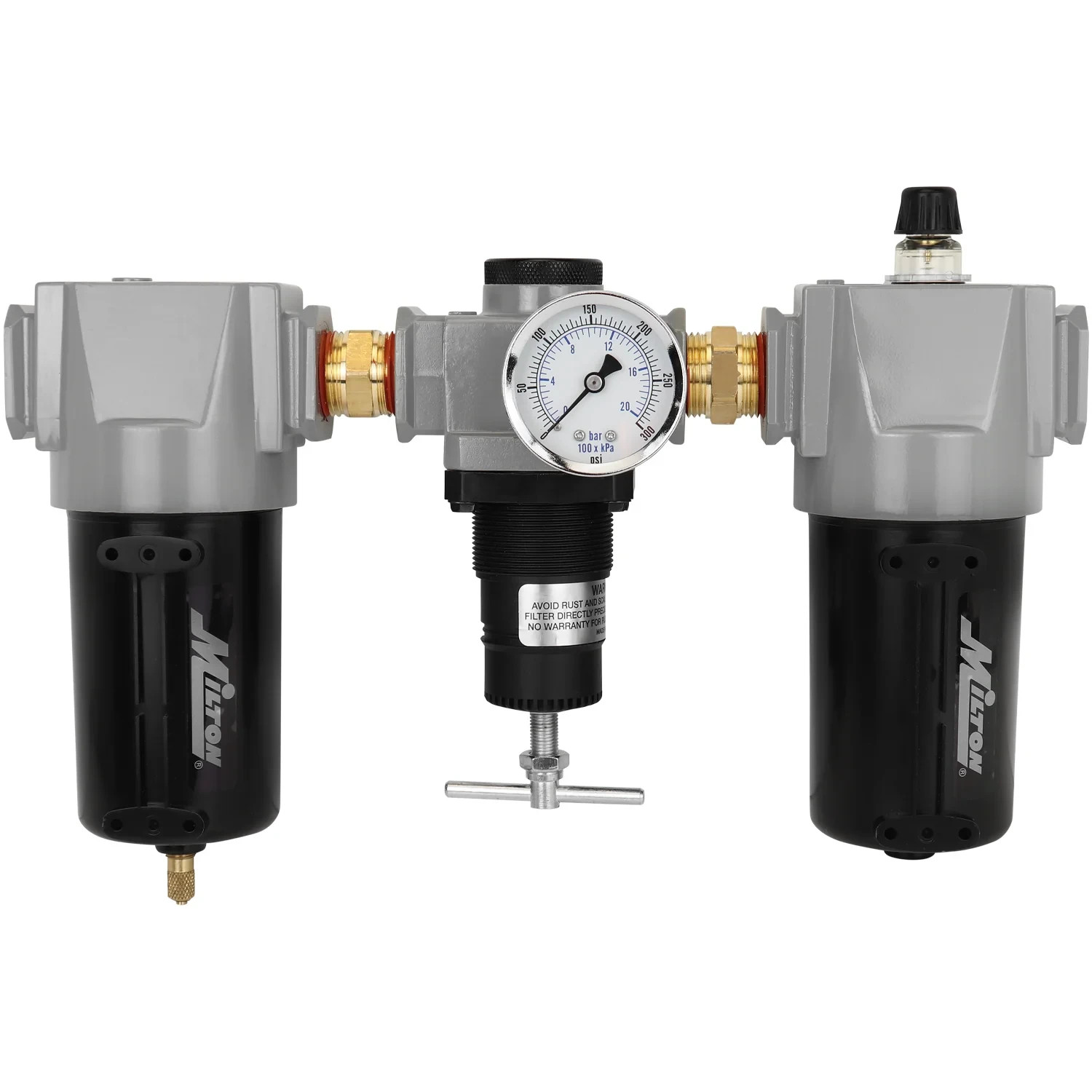 Milton Industries 3/4" NPT Metal FRL Trio 1103M Air Filter Regulator Lubricator