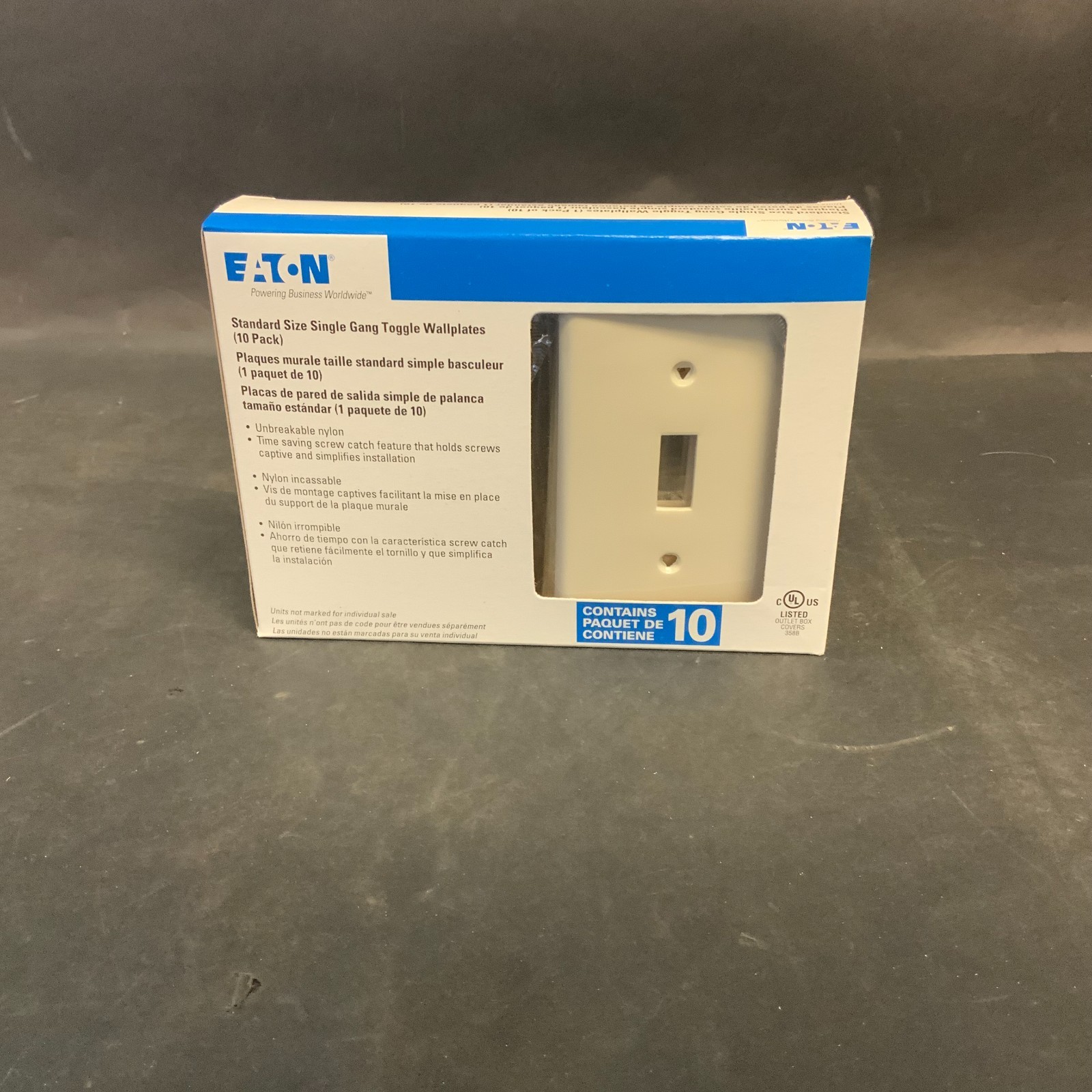 EATON 5134LA-10 TOGGLE WALLPLATE - SET OF 10 ($10 OBO)