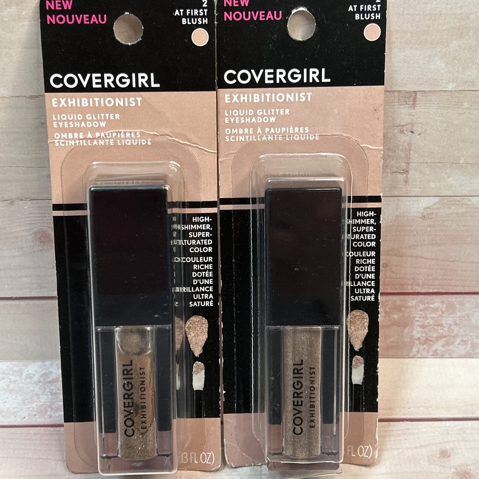Lot of 2 Covergirl Exhibitionist Liquid Glitter Eyeshadow #2 At First Blush