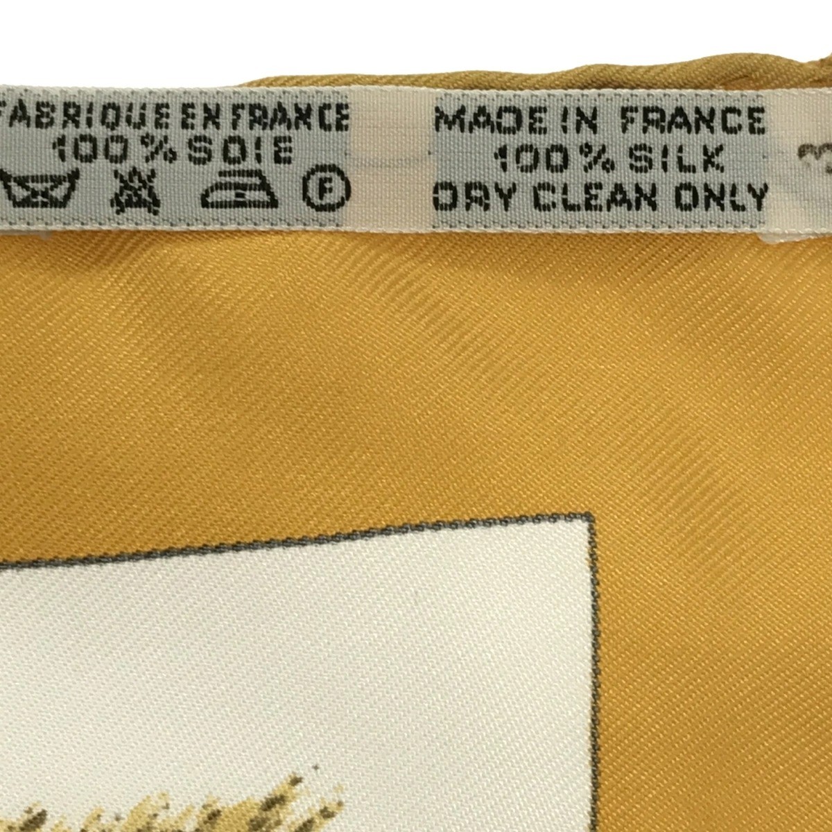 HERMES Carre 90 CASQUES et PLUMETS Silk Scarf Yellow W 90cm Japan [Used]
