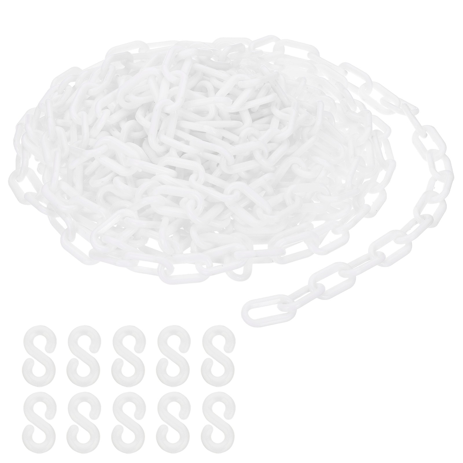 White Plastic 39 ft Chain Safety Barrier Chain for Crowd Control Queue Line