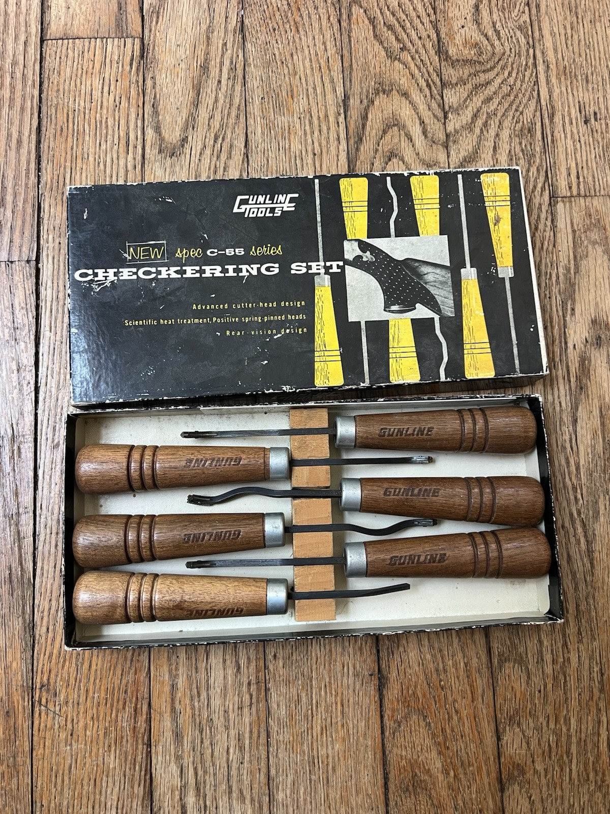Vintage GUNLINE Tools Checkering  Set, C-55 Series Camp Perry 18
