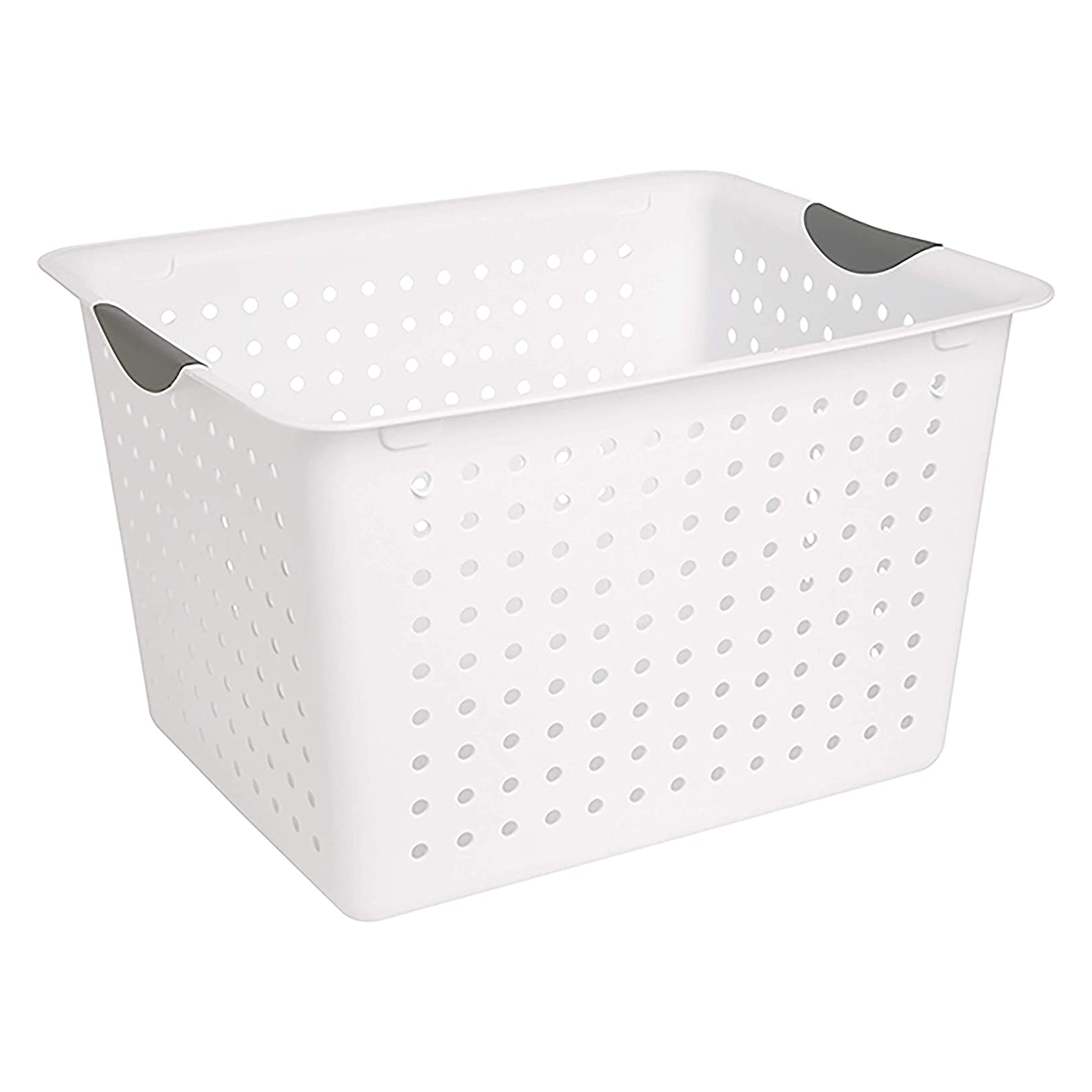 Sterilite Large Deep Durable Ultra Plastic Storage Basket Tote, White (6 Pack)