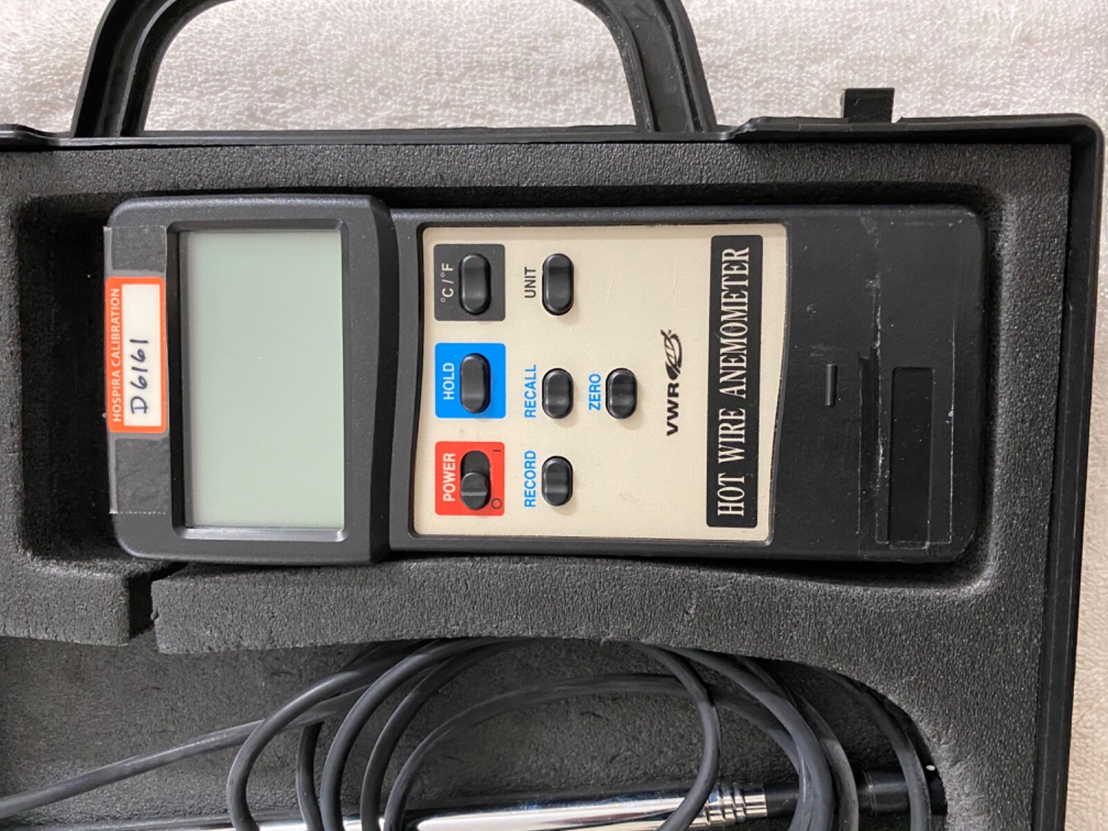 VWR Hot Wire Anemometer Thermometer -Traceable Calibrate Model 21800-024 W/Case