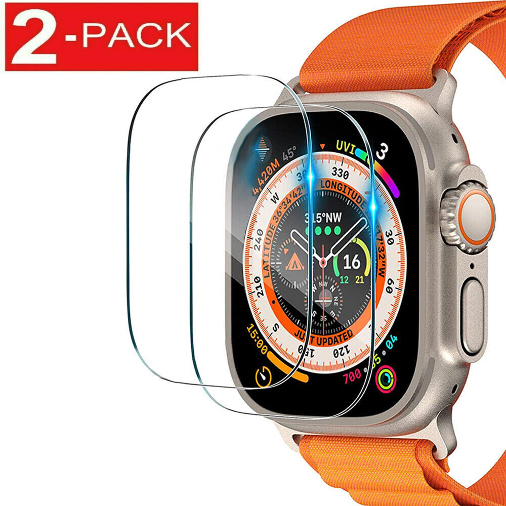 2-Pack 9H Tempered Glass Screen Protector for Apple Watch Ultra 2/3  49mm