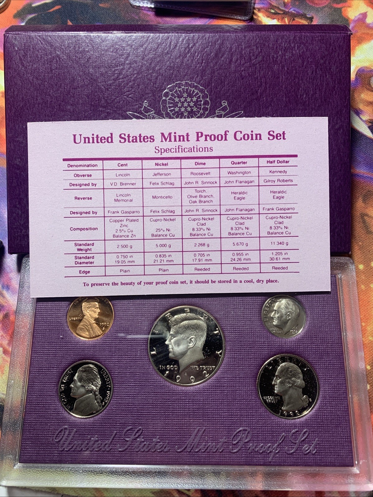 1992 Proof set. Genuine. complete and original as issued by US Mint.