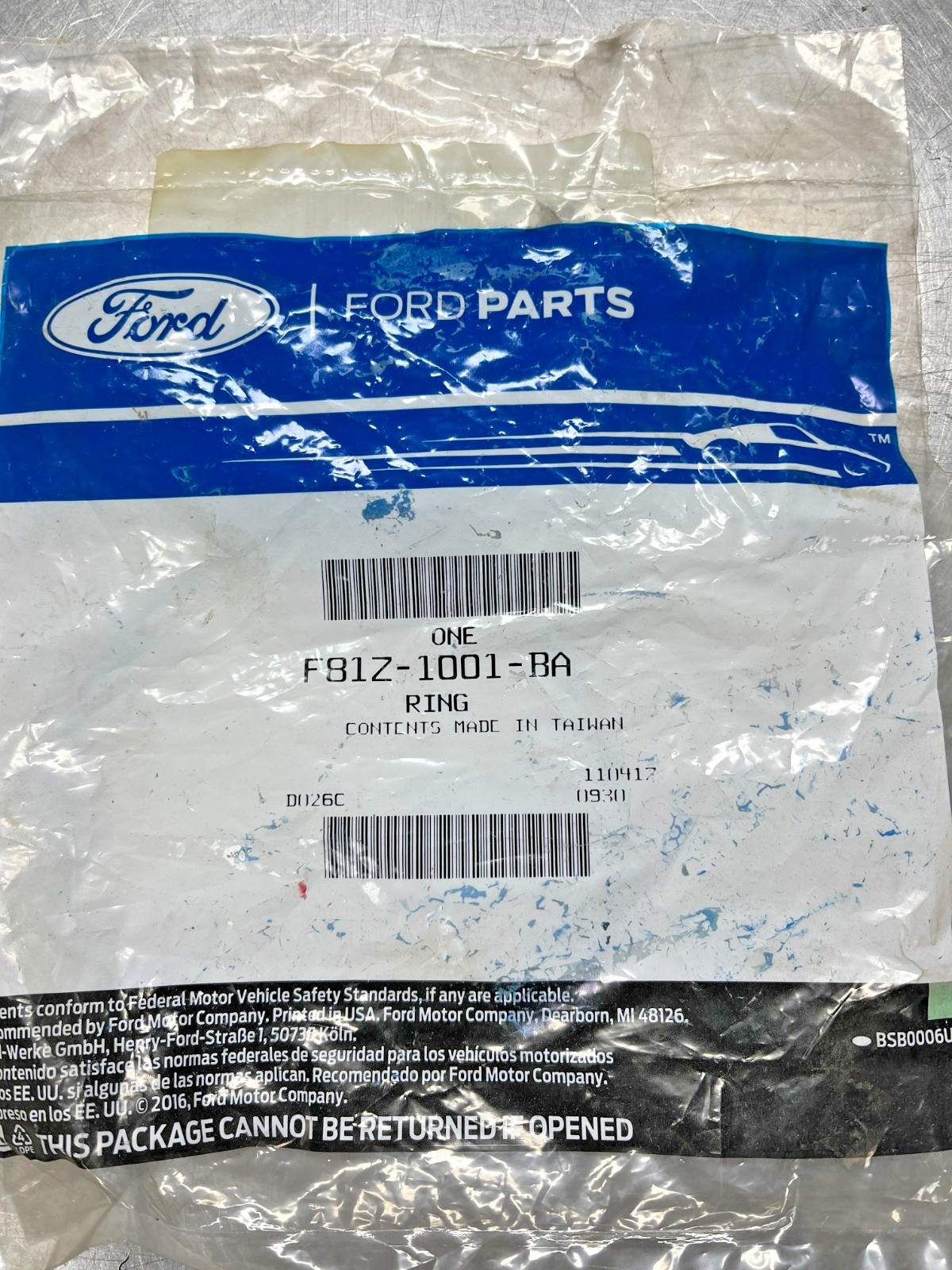 F81Z-1001-BA OEM  FORD  Motorcraft  08-10 F-450 Super Duty Axle SEAL  F81Z1001BA