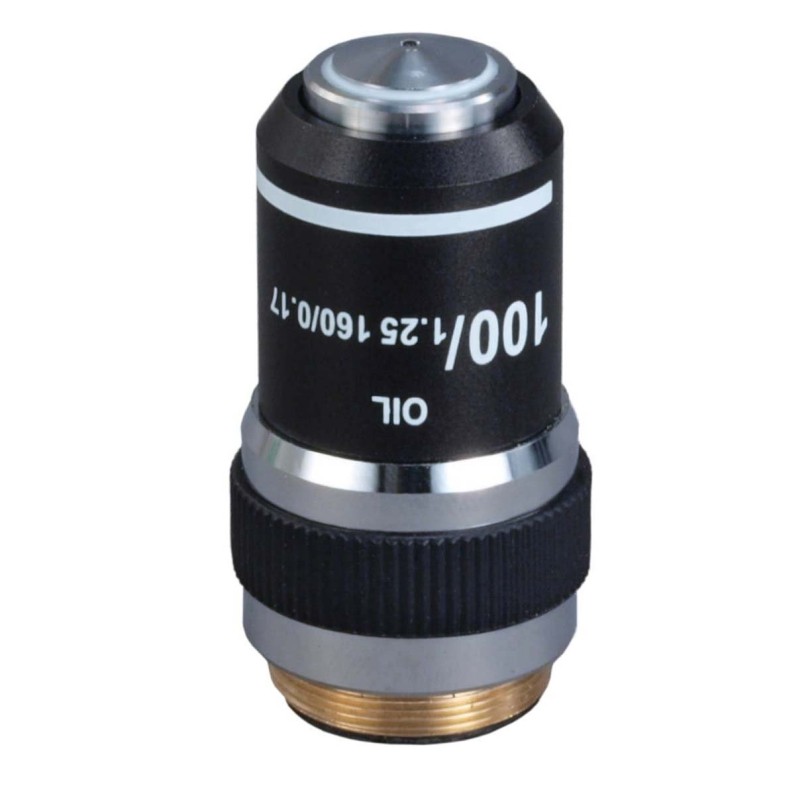 OMAX 100X (Oil, Spring) Achromatic Compound Microscope Objective Lens - NEW