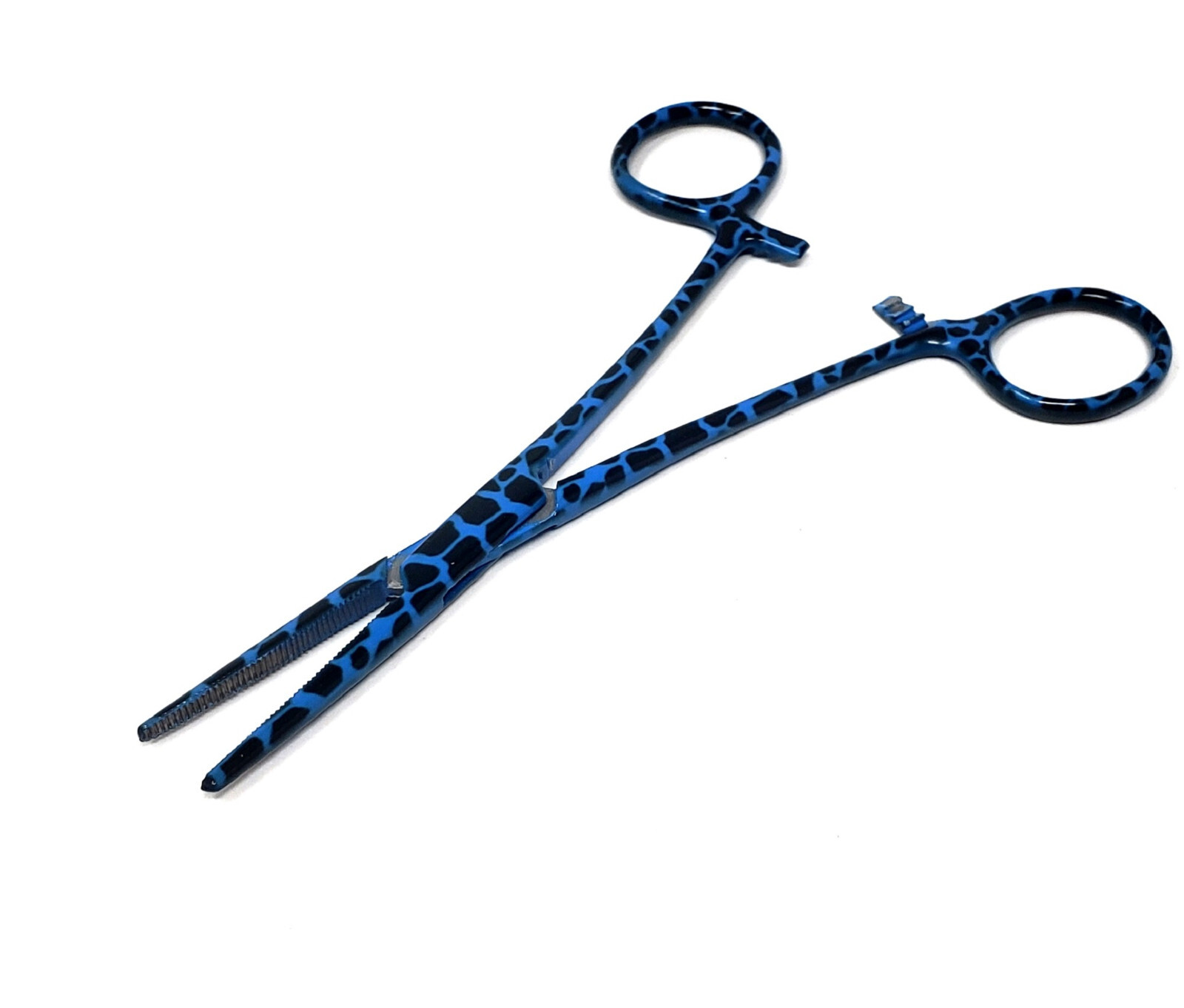 HEMOSTAT LOCKING FORCEPS 5.5" STRAIGHT FULLY SERRATED JAWS COLORFUL PATTERN