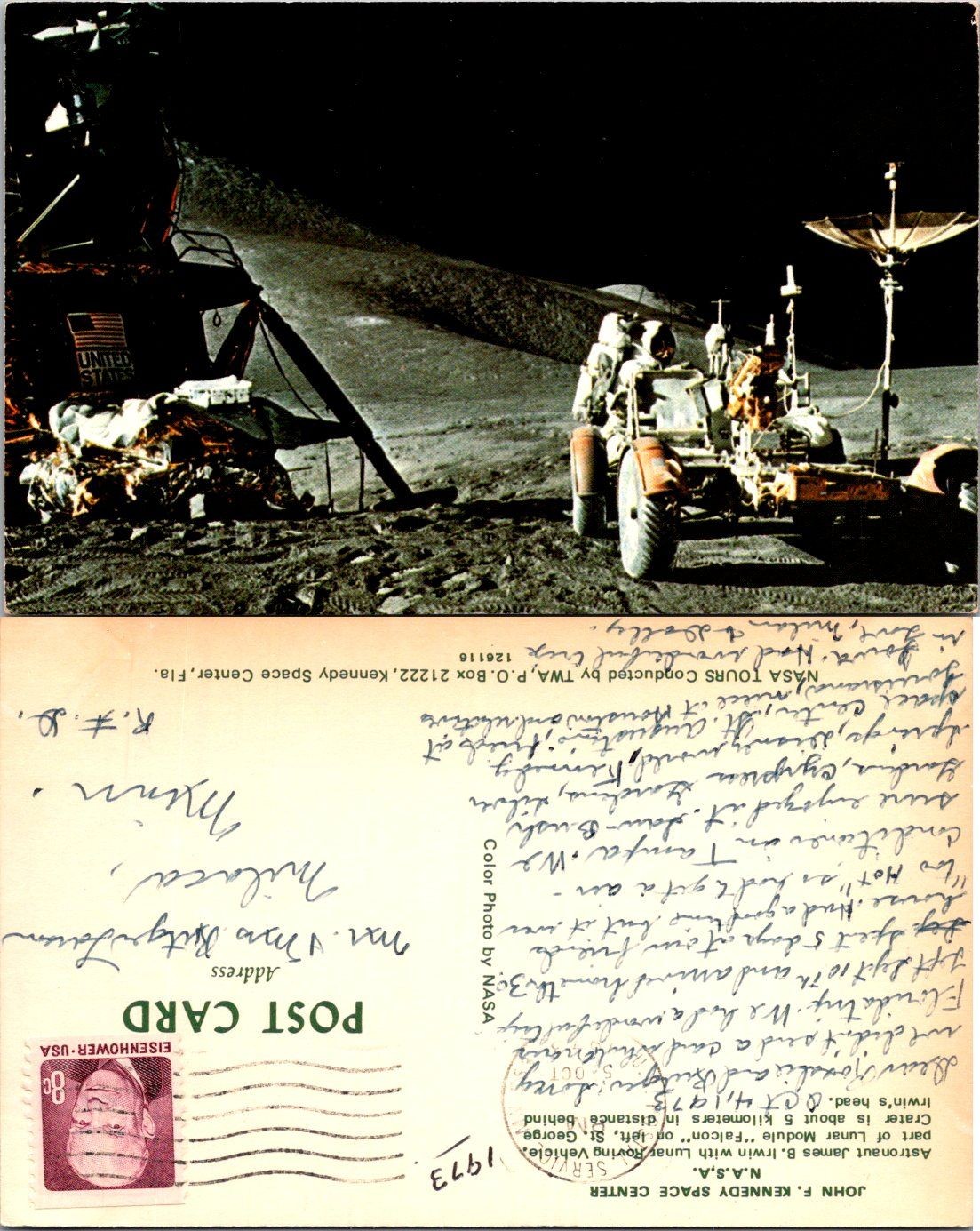 Vintage NASA Apollo Moon Lunar Rover Postcard 1973 Lunar Module Unposted