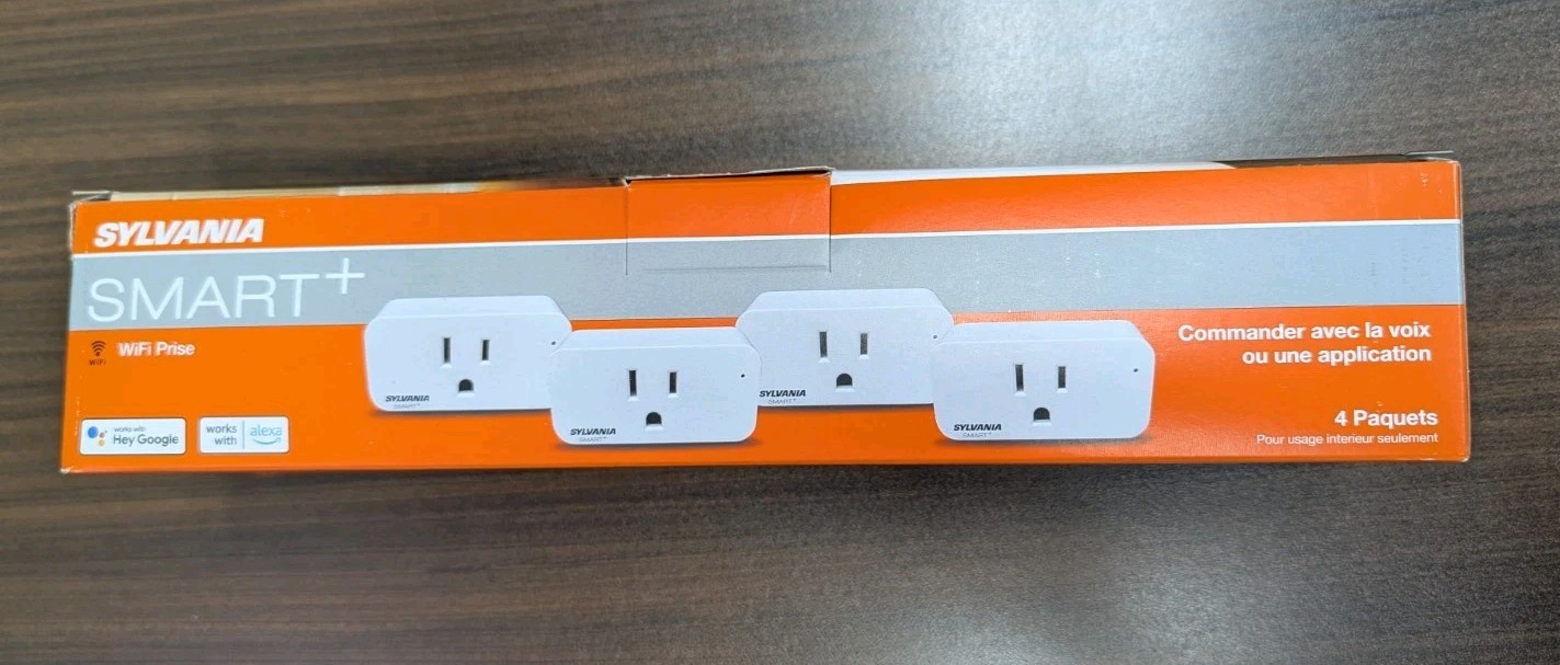 Sylvania SMART+ WiFi Plug 4 Pack White Indoor Voice Smart Outlet Alexa Google