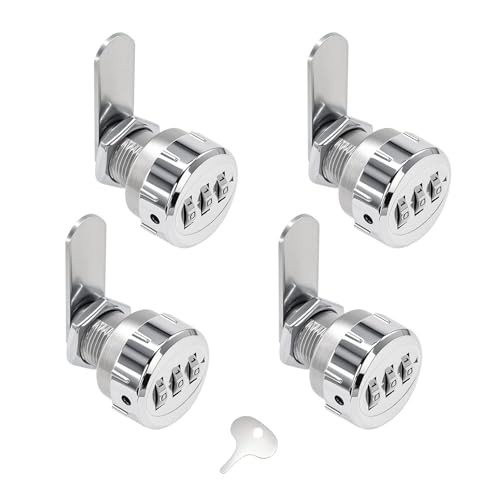RV Baggage Compartment Door Combination Lock Silver for 1/2'' Thick Door,