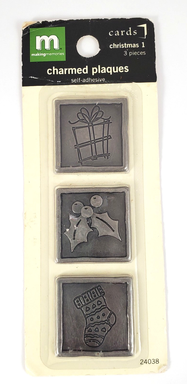 2004 Charmed Christmas Plaques-Use for Cards Gift Bags & Photo Albums-3pcs