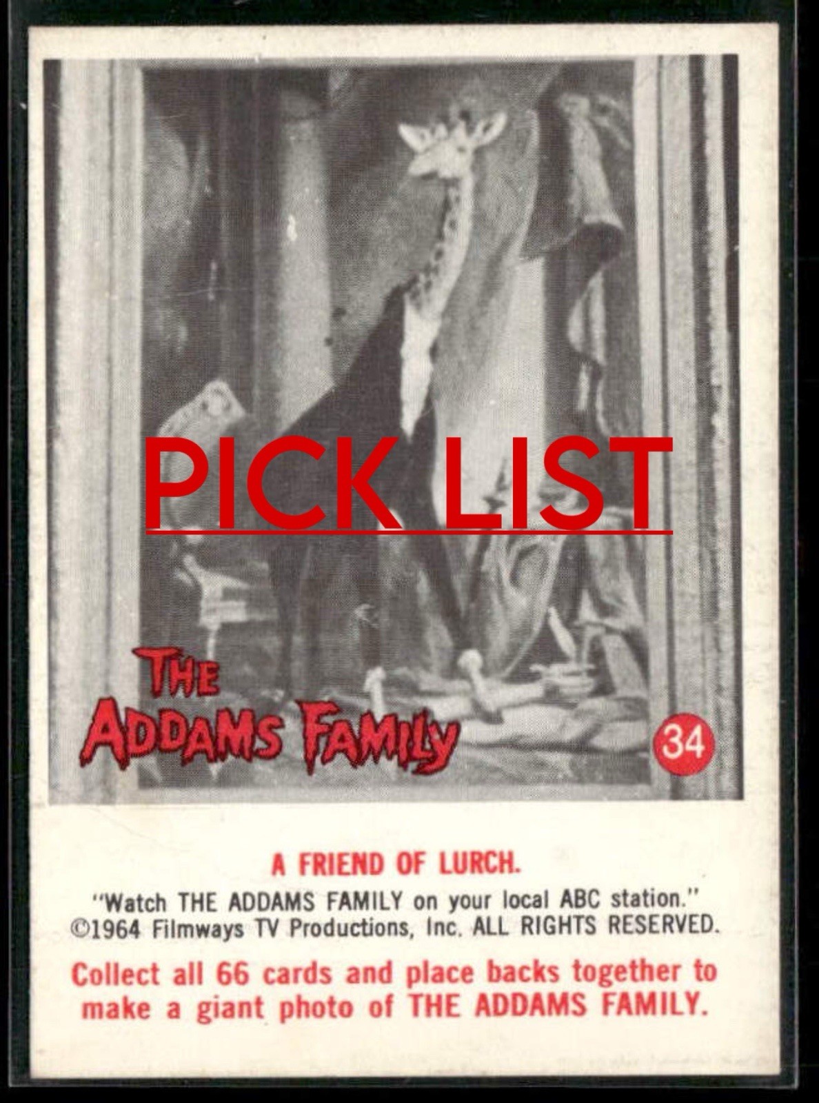 1964 Donruss The Addams Family -- You Pick