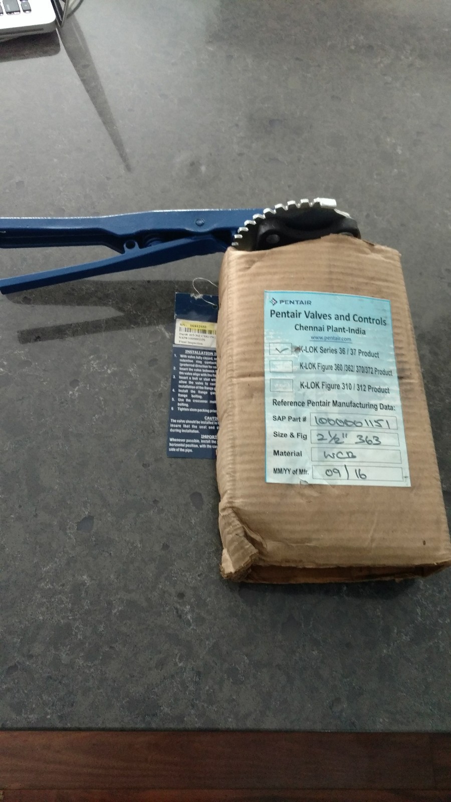 KEYSTONE 362 CSS1TSG K-LOK BUTTERFLY VALVE 2-1/2 ''