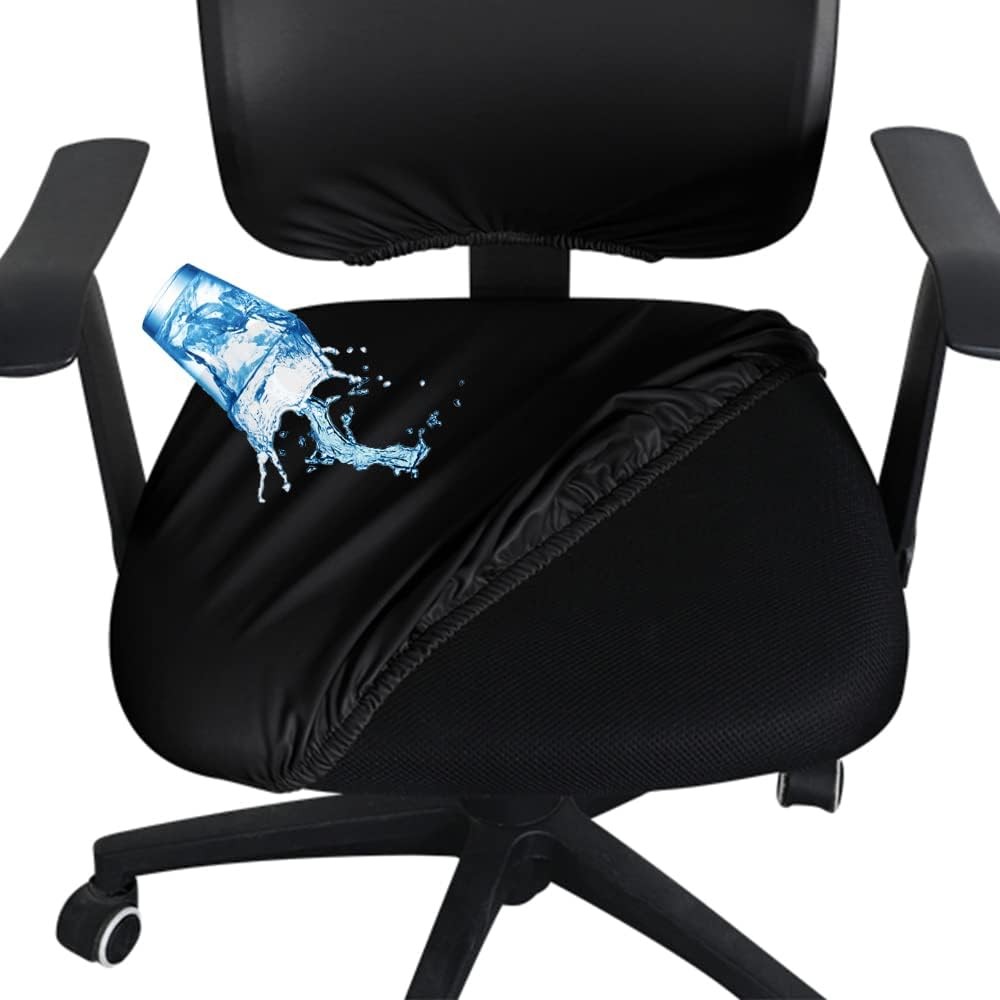Shukii Black Waterproof PU Leather Chair Cover - Seat Cover,
