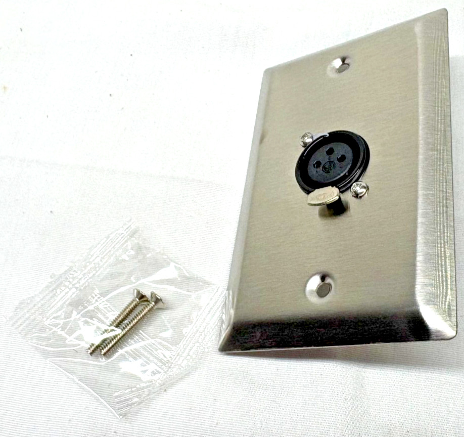 Stainless Steel Wall Plate - One XLR Female Connector