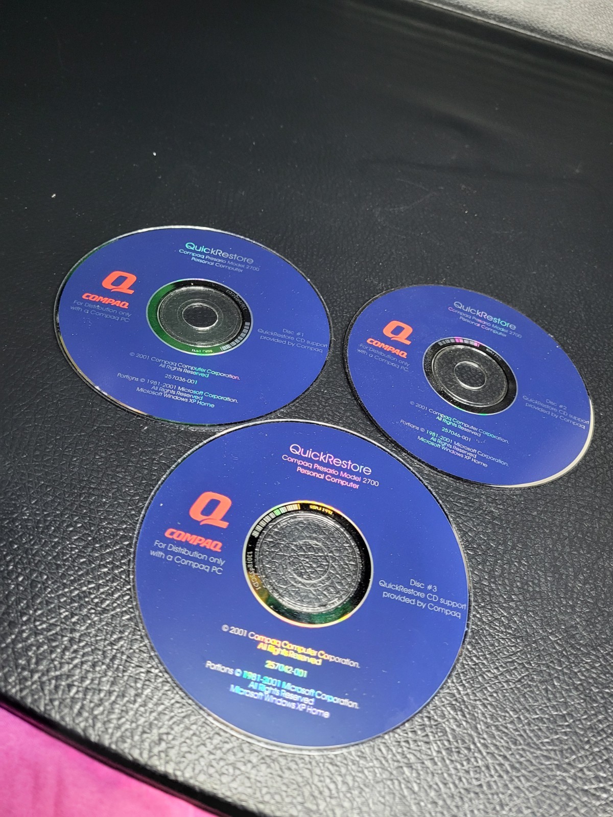 Compaq Presario Quick Restore Disc 1-3 (2001 Pre-Owned PC Computer CD-ROM 2700