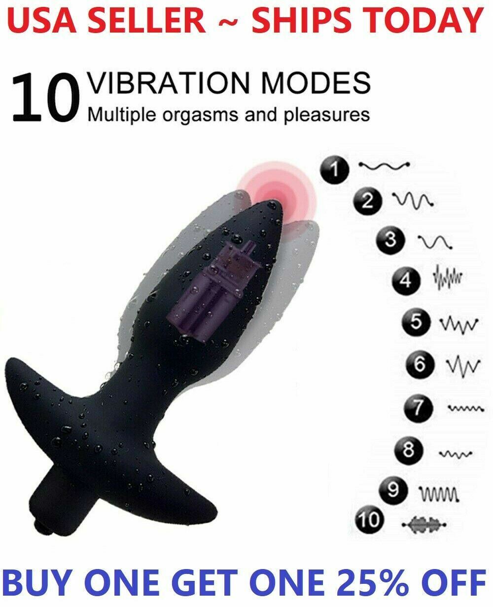 10-SPEED-VIBRATOR-VIBRATING-SILICONE-ANAL-BUTT-PLUG-SEX TOY-COUPLE-WOMEN-GIFT-US