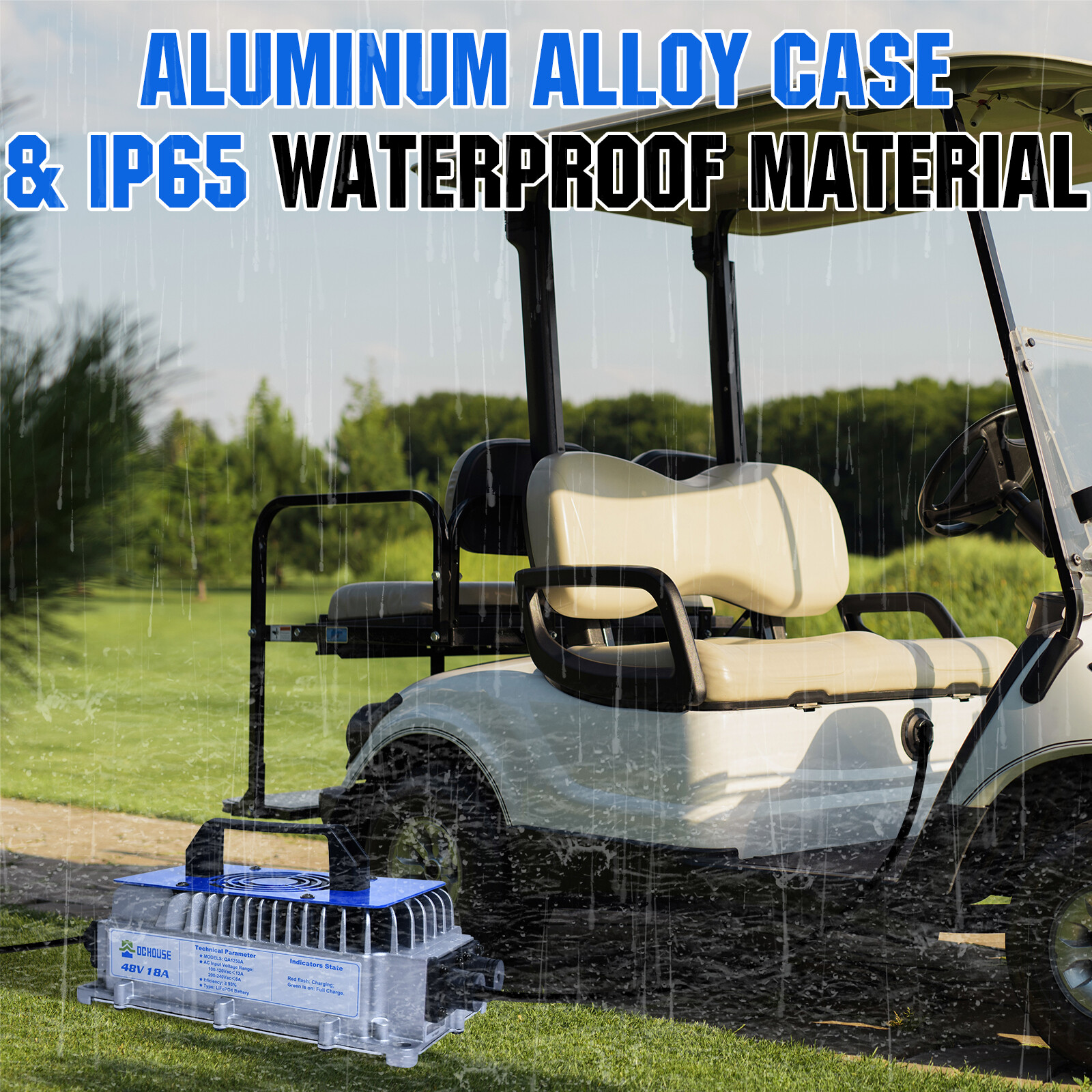 48V 100Ah Lithium Golf Cart Battery with 18A Charger Golf Cart Trolling Motor RV