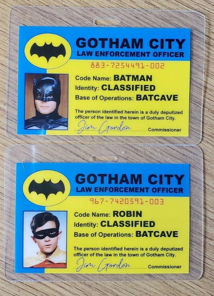 Batman Gotham City ID Badge Set- Batman and Robin Set of 2 cosplay