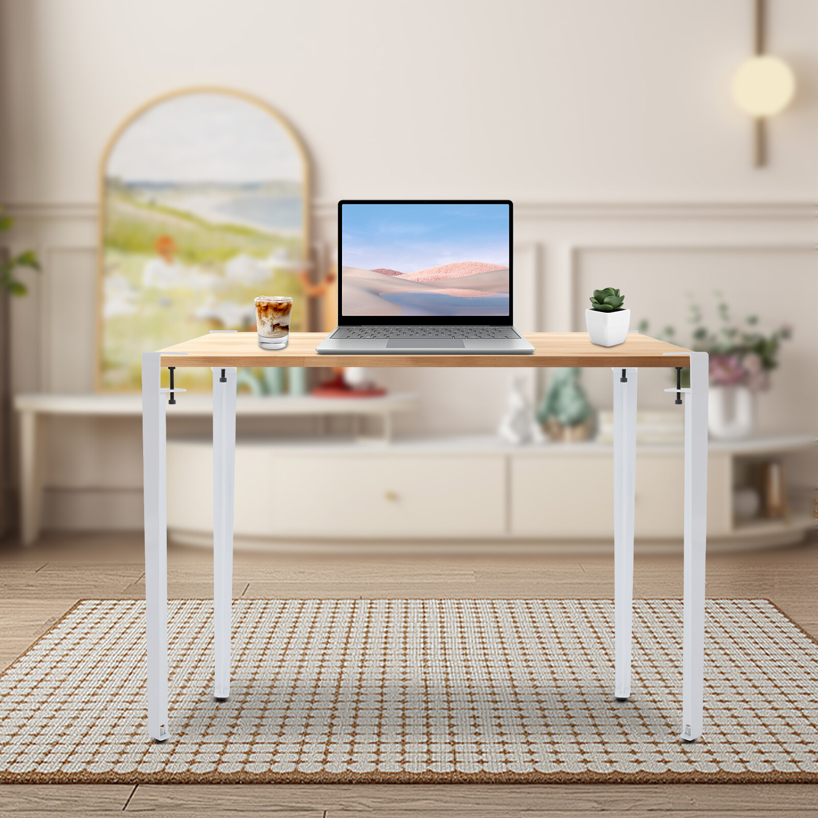 4pcs Adjustable Table Legs, Table Clamp Legs, F-shaped Table Legs White