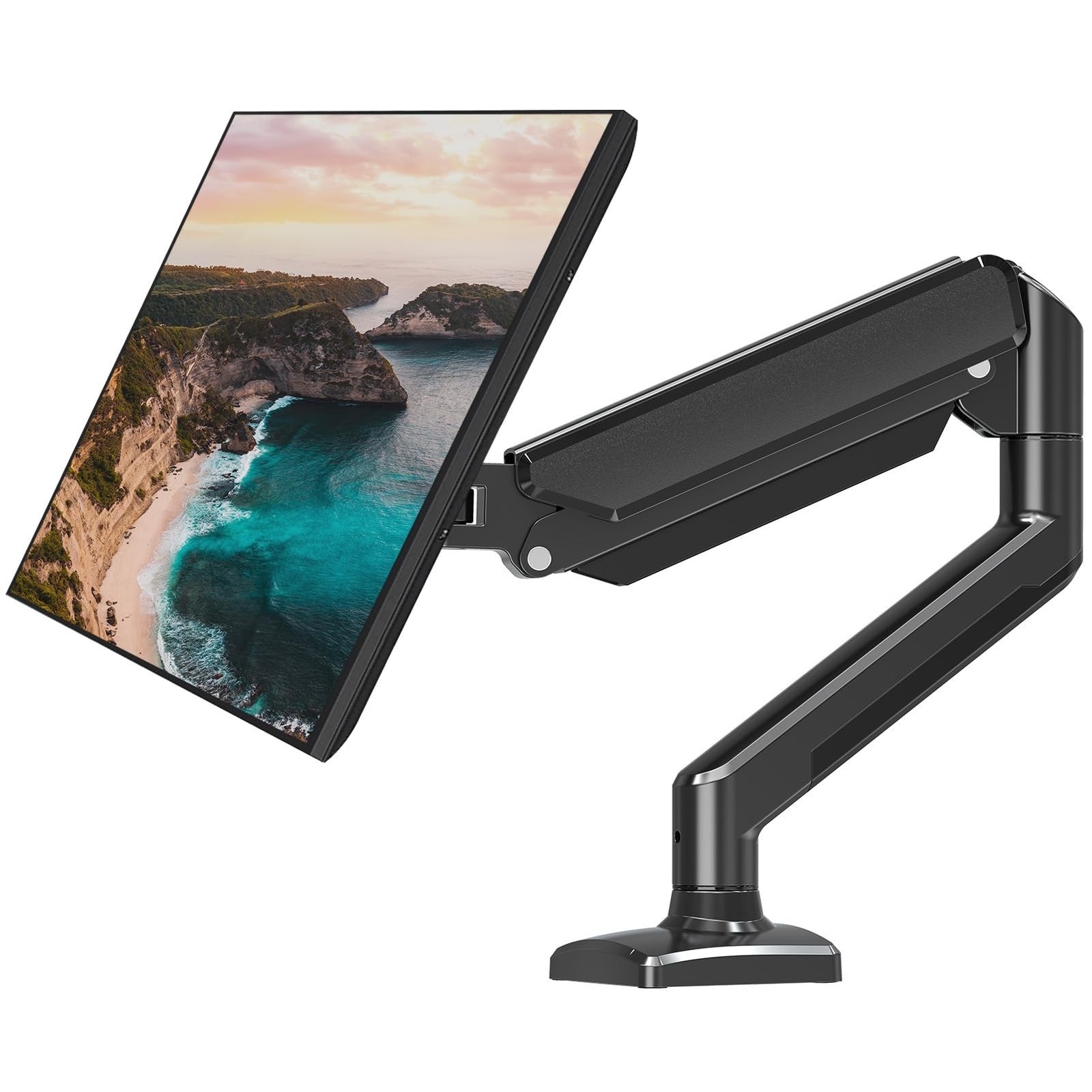 Single Monitor Mount Arm Fits up to 32 Inch, Desk Mount Holds 4.4-19.8lbs Com...