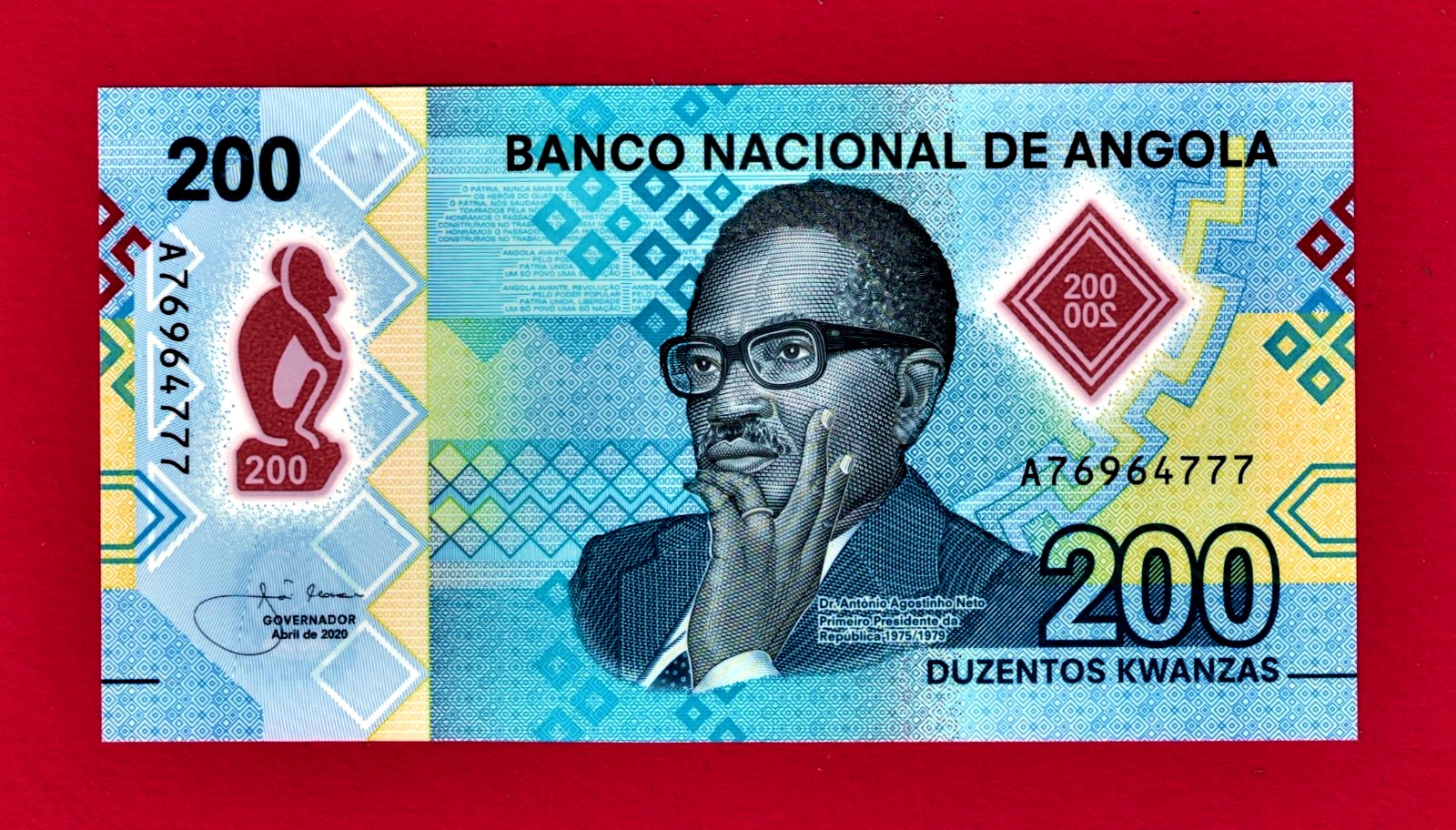 ANGOLA 200 KWANZAS 2020 UNC Polymer Note -Sign: José de Lima Massano (Pick-160a)
