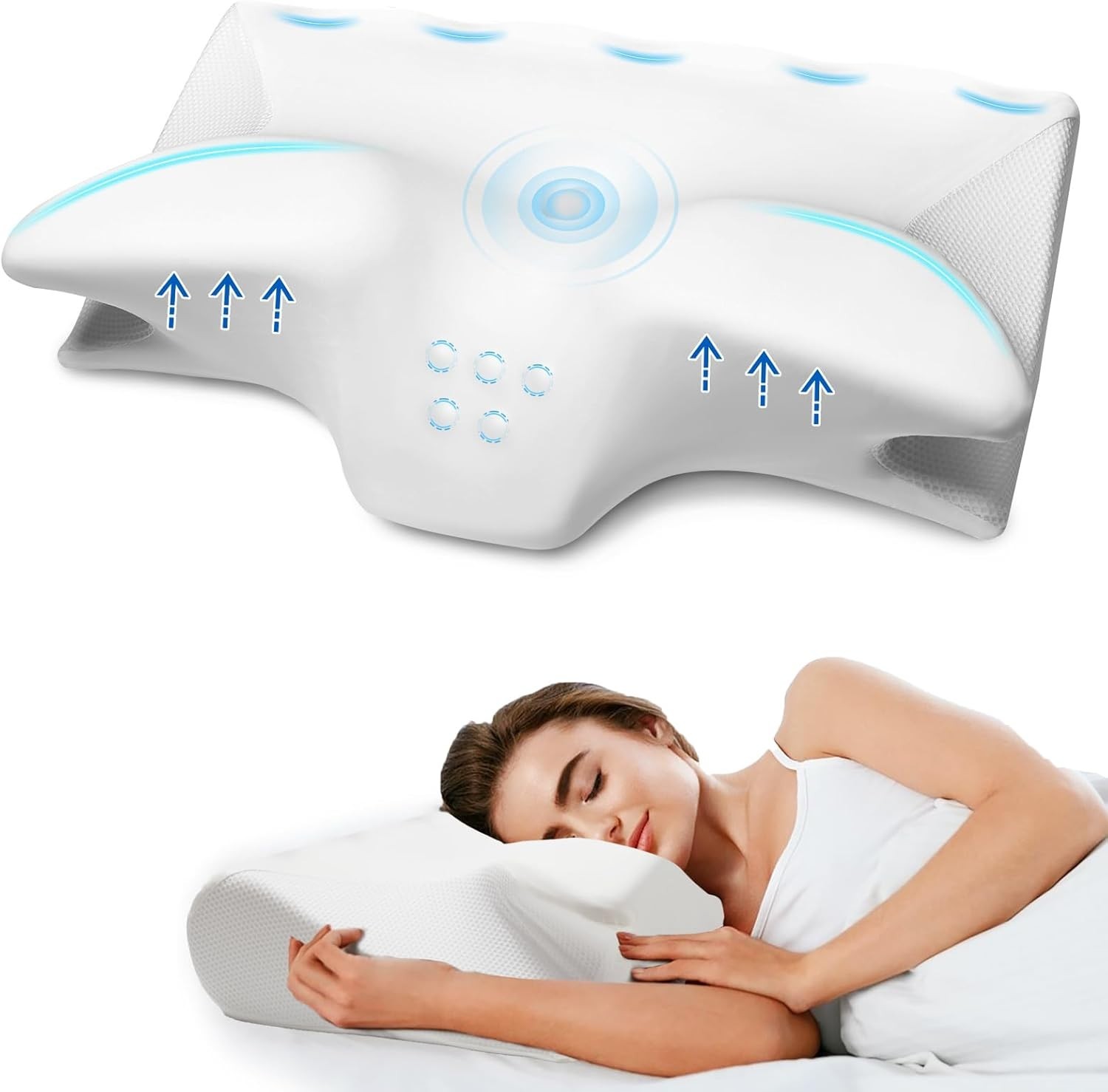 Almohadas Ortopedicas Para Cervical Alivio Dolor Cuello Foam Memory Dormir Bien