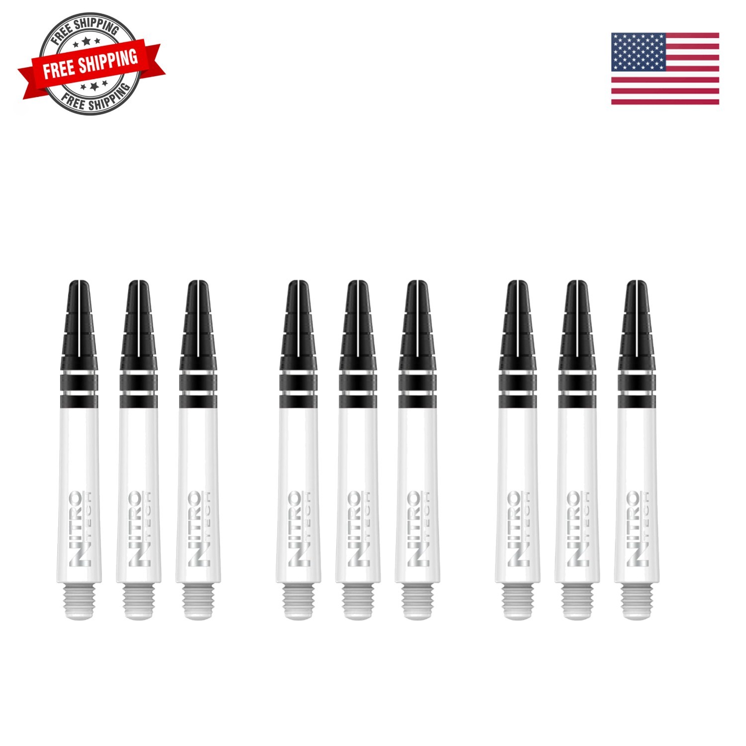 Nitrotech Short Stems - 3 Sets per Pack 9 Stems in Total