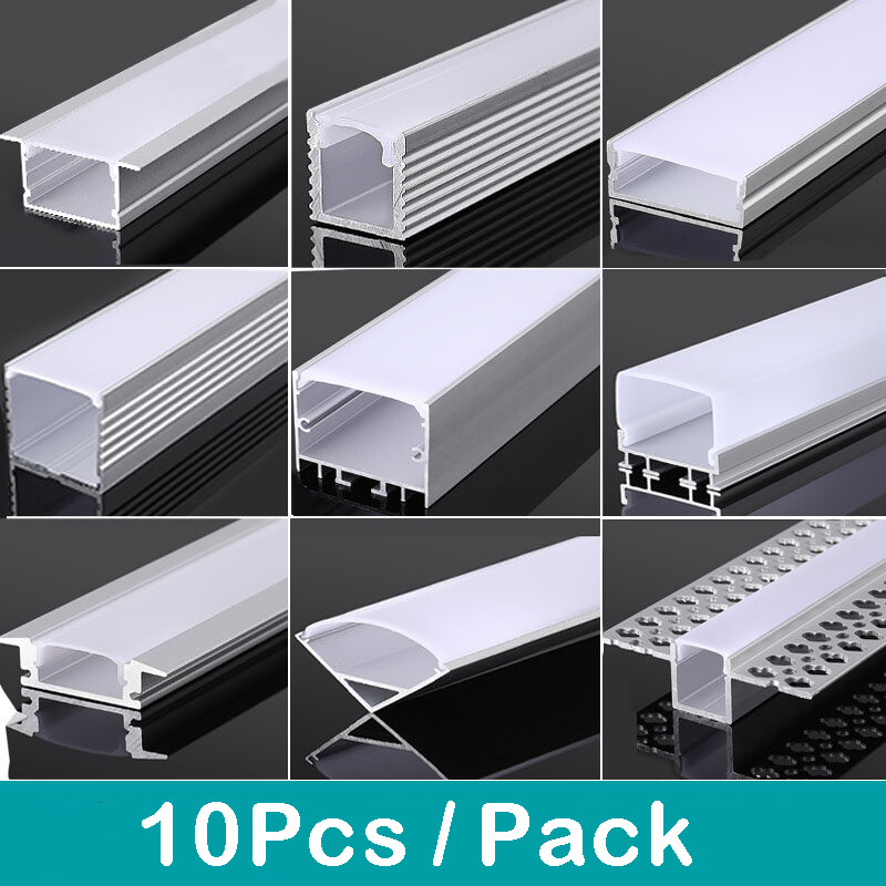 10Pcs 1M Aluminum LED Channel U Shape Cover for LED Strip