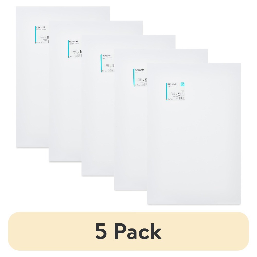 (5 pack) Pen+Gear White Foam Board, 20" x 30"
