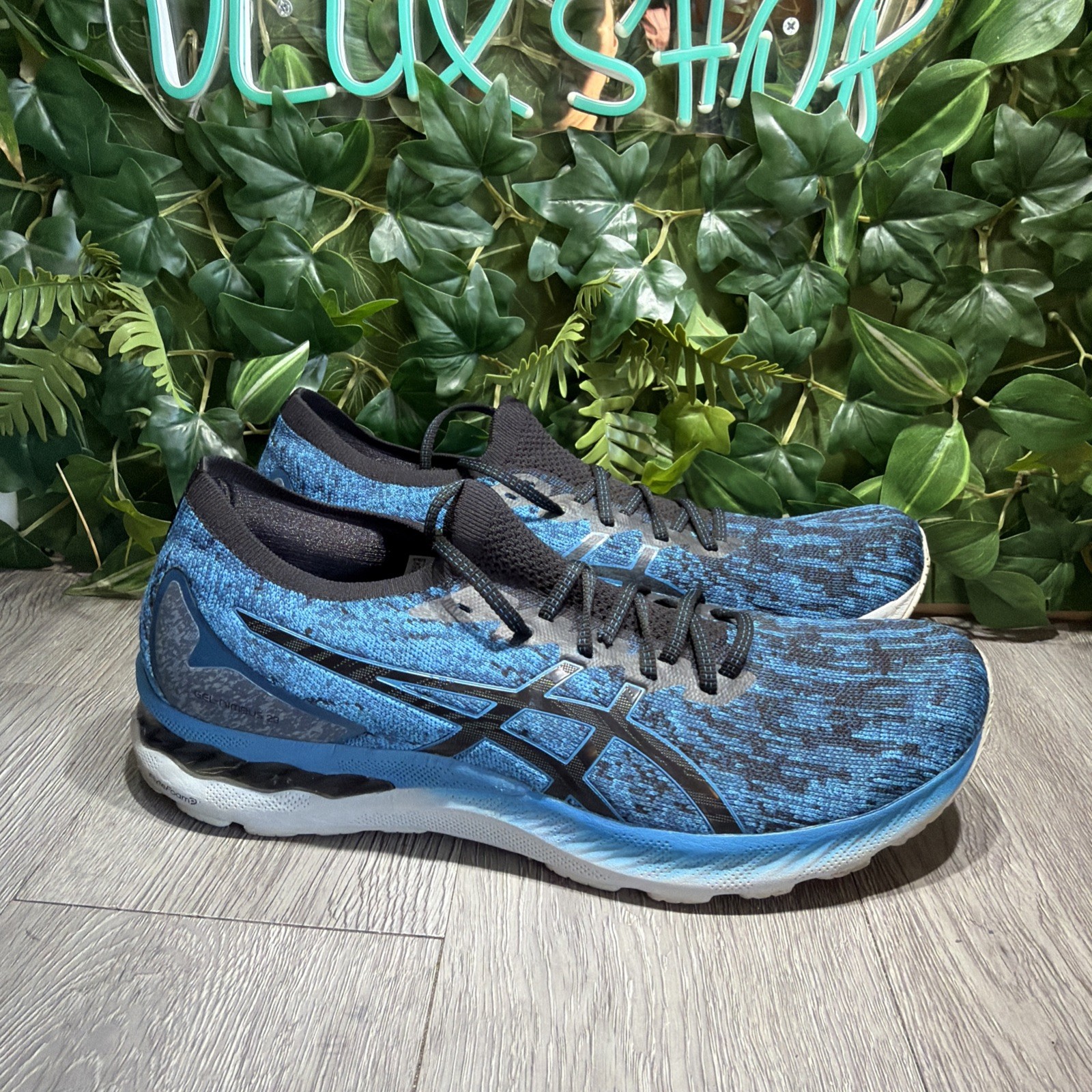 Asics Gel Nimbus 23 Knit Reborn Blue Black Running Shoes Mens Size 16