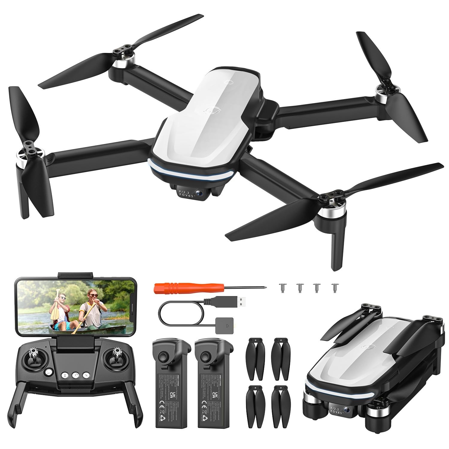 Holy Stone FPV Drone with 1080P HD Camera for Beginner Adults and Kids, White