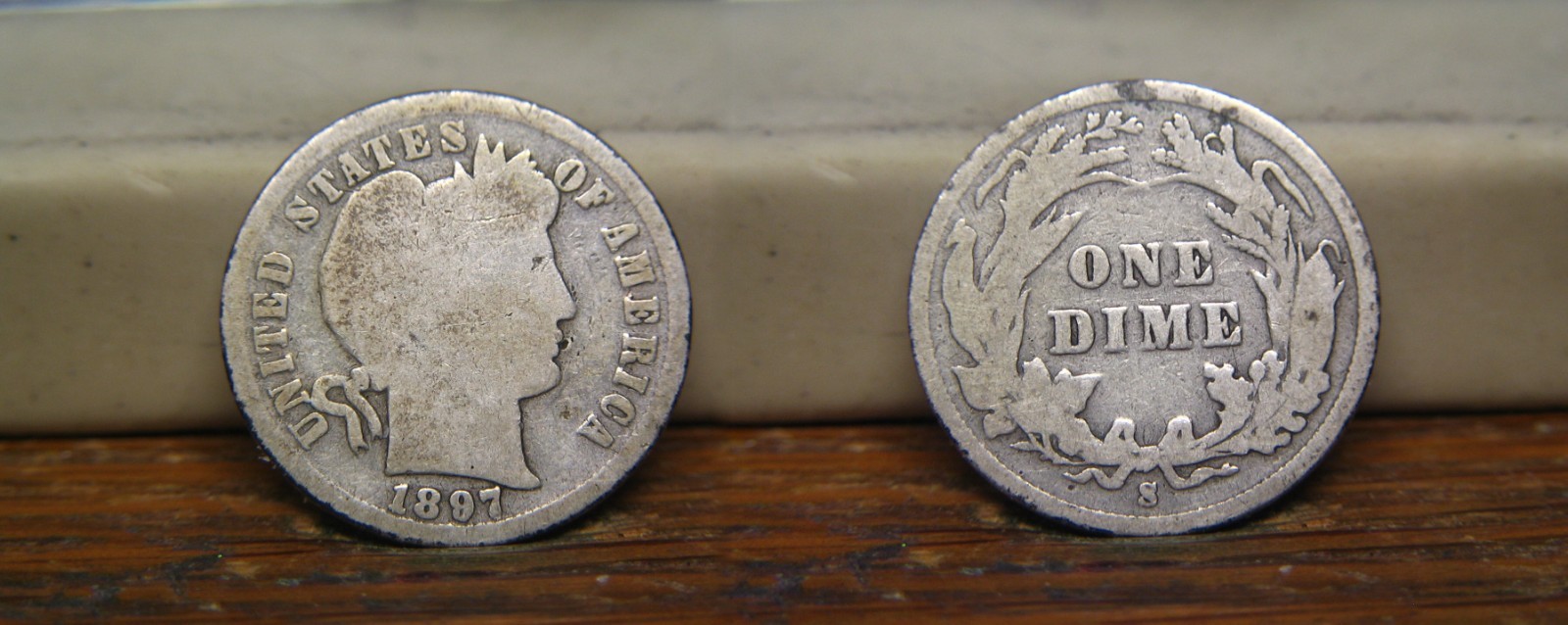 1897-S BARBER LIBERTY HEAD SILVER DIME 1897S US COIN